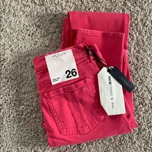 Rag & Bone bull pink high rise skinny